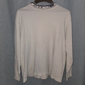 Vintage 1980s Northern Reflections Cream Patterned Mock Turtleneck